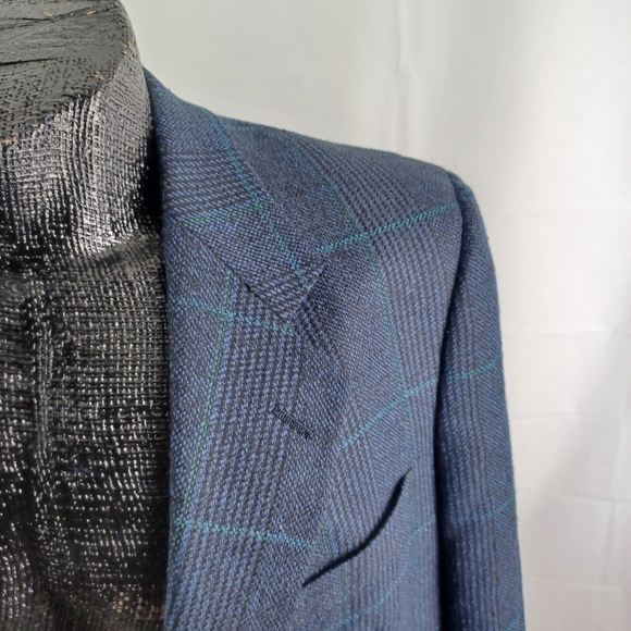 Christian Dior Monsieur Blazer 46R Mens Blue Wool Prince Of Wales McAlpin's USA - Picture 8 of 12